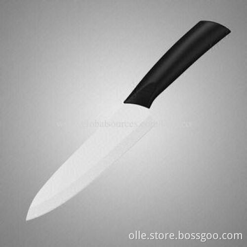 7-inch Straight Handle Kitchen Ceramic Chef Knife, 175mm Black Blade